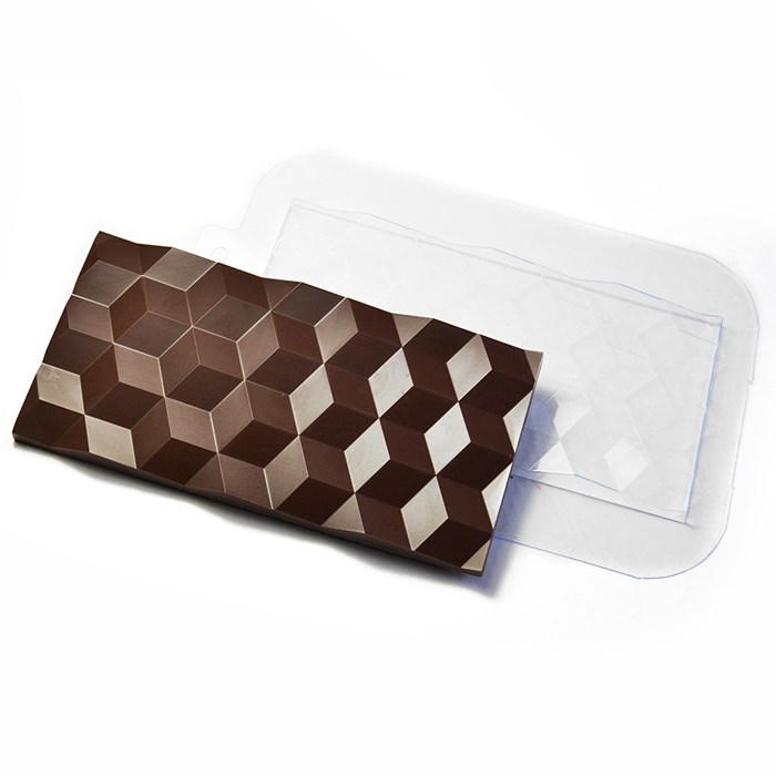 Пластиковая форма для шоколада Плитка Кубики - фото 4930