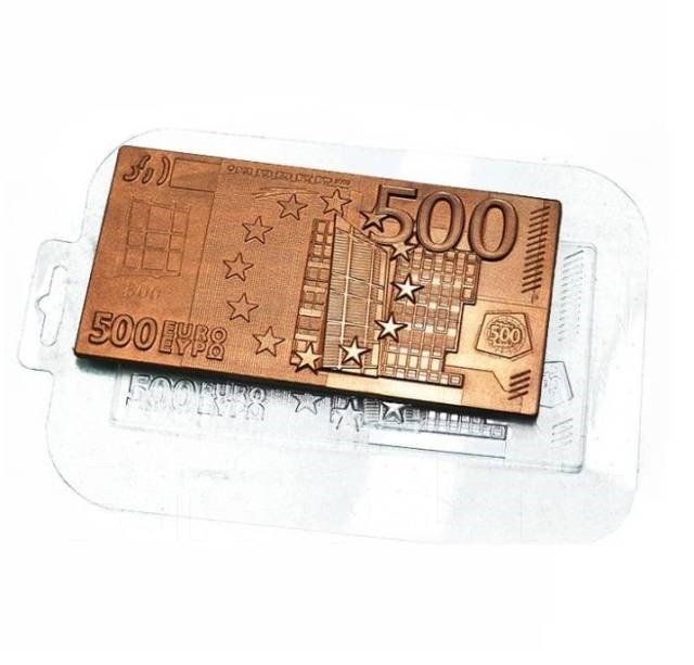 Форма пластиковая для шоколада «Банкнота 500 евро» - фото 4931
