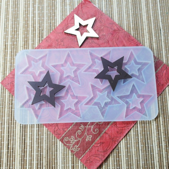 Силиконовый мат "Звезды" для заливки шоколада/изомальта/мастики - фото 5084