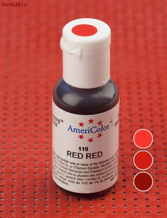 Краситель гелевый пищевой Ярко красный Red Red  21 г Americolor - фото 5153