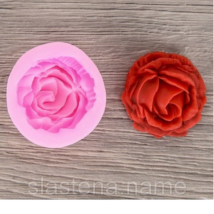 Силиконовый молд "Роза" для мастики/марципана/глины  4.5х2 см - фото 6163