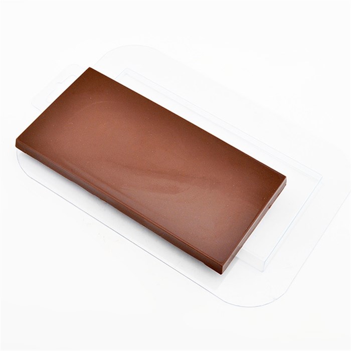 Пластиковая форма для шоколада плитка без рисунка под печать 14.5х6.5см - фото 7547