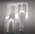 Пластиковая форма для шоколада "Бутылка шампанского 3D" - фото 5039