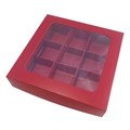 Коробка на 9 конфет красная - фото 7679
