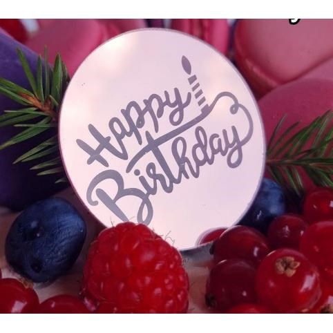 Украшение круглое «Happy Birthday» розовое золото - фото 10327