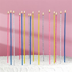 Свечи для торта "Феерия", 16 шт, коктейльные с искрами, 18 см - фото 10814