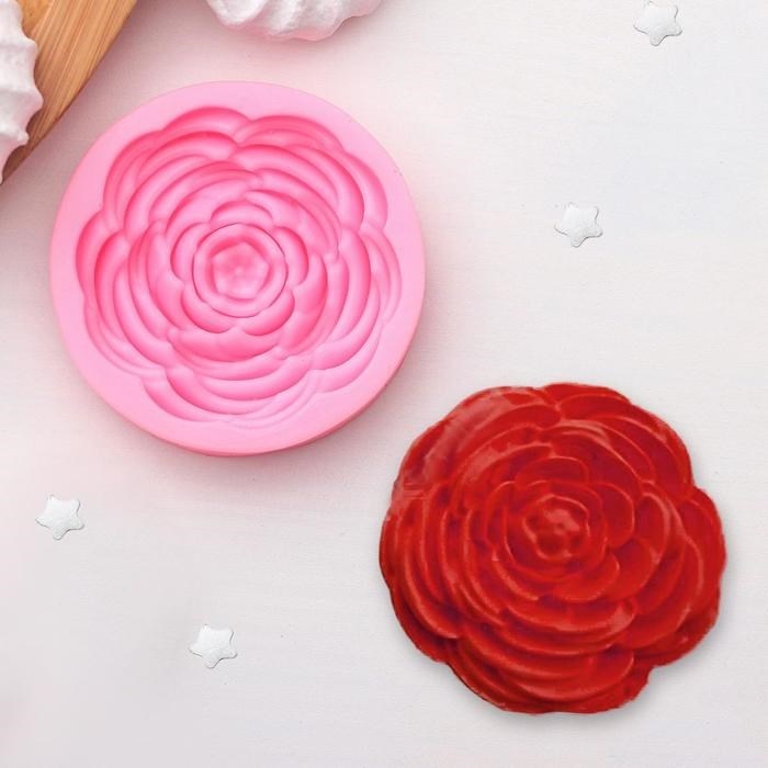 Силиконовый молд "Роза прекрасная" для мастики/марципана/глины  5.7х5.7х1.2 см - фото 4780