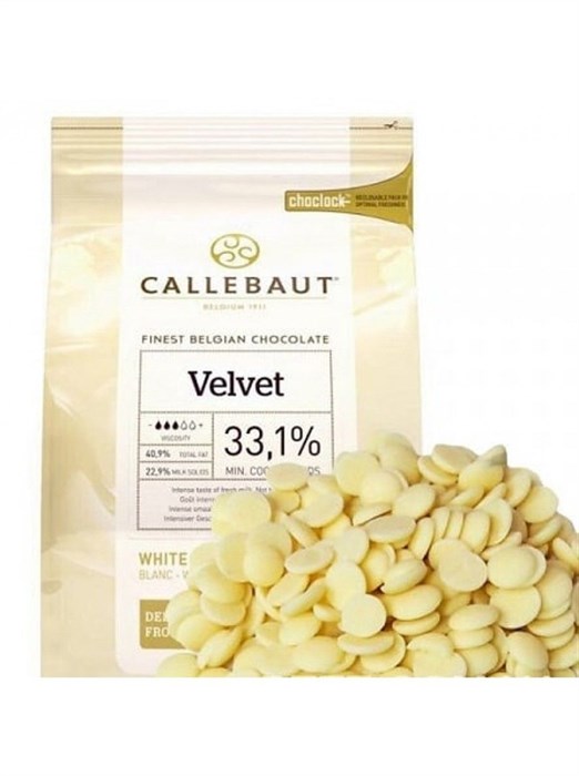 Шоколад белый 33,1% "Вельвет" Velvet Barry Callebaut, таблетки 200г - фото 5036