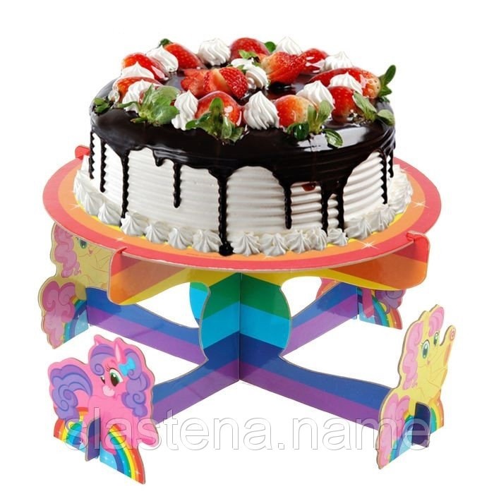 Подставка под торт с персонажем "С Днем Рождения"пони - фото 5299