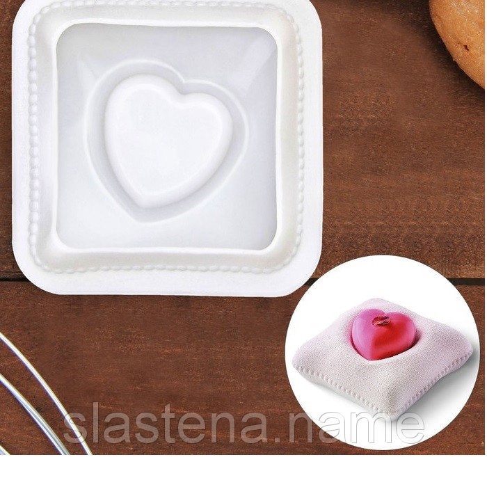 Форма для выпечки и муссовых десертов 11,4х12х4,4 см "Любовь в квадрате - фото 5361