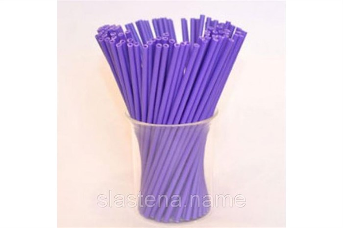 Палочки для кейкпопсов, леденцов  фиолетовые  15 см 50 шт - фото 6230