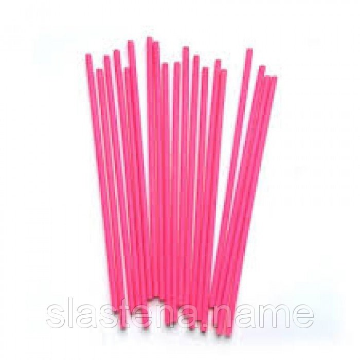 Палочки для кейкпопсов, леденцов розовые  15 см 100 шт - фото 6378