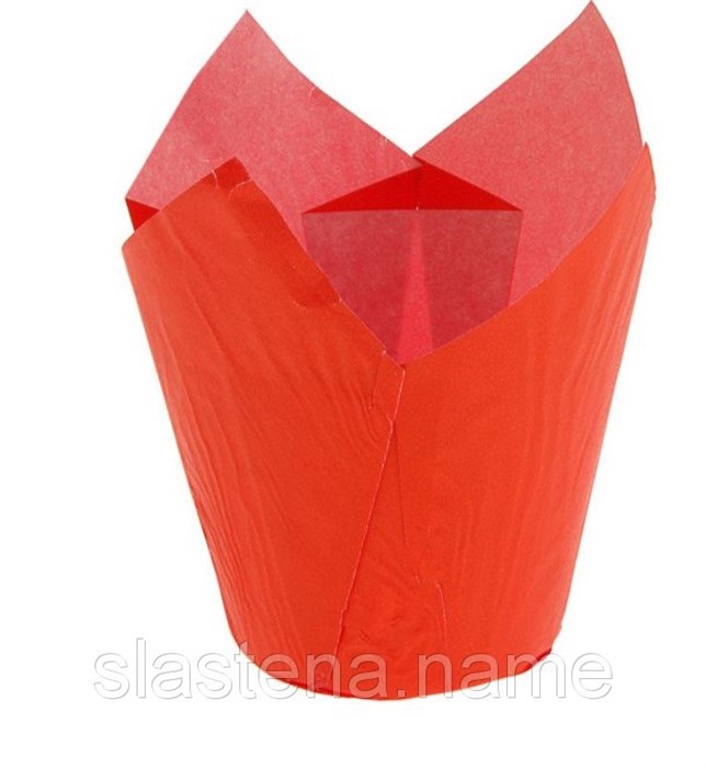 Форма бумажная "Тюльпан" 5 х 8 см, оранжевая - фото 6642