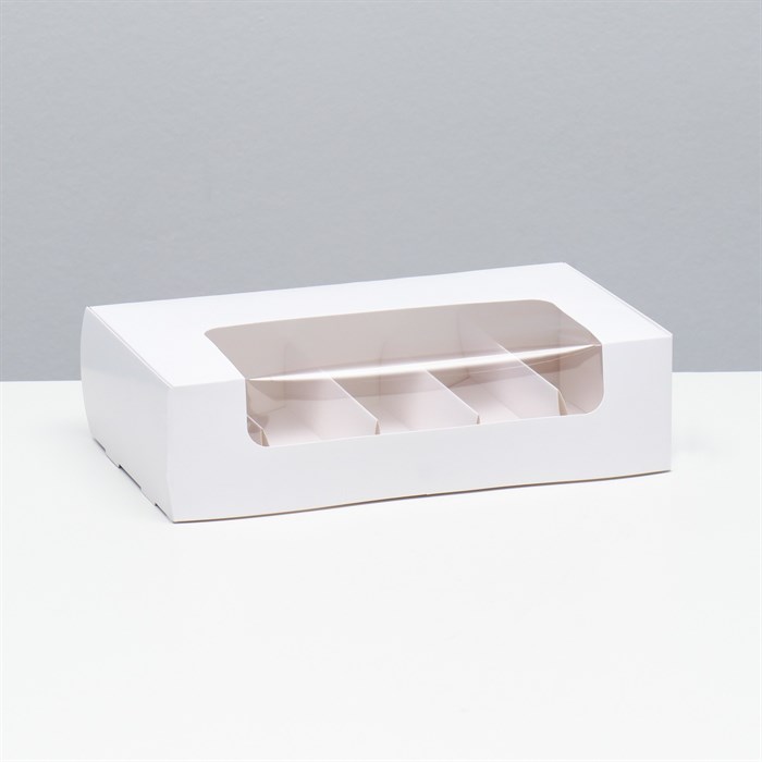 Коробка под 5 эклеров, эскимо  белая, 25 х 15 х 6,6 см - фото 9091