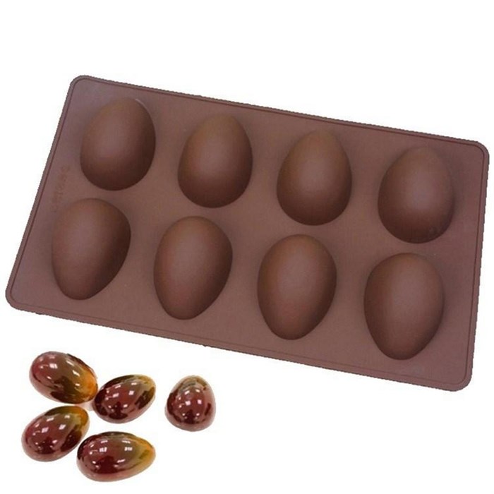 Силиконовая форма Яйца 8 ячеек  6х4,2см. - фото 9853