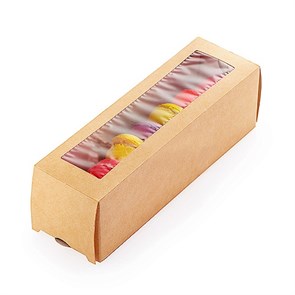 Коробка для макарони или печенья с окном на 6 штук