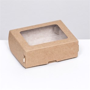 Коробка, крафт, 10 х 8 х 3,5 см
