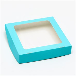 Коробка голубая 20 х 20 х 4 см
