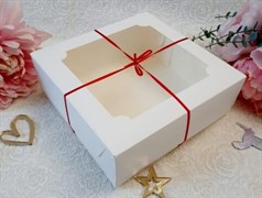 Коробка для зефира и печенья   200х200х70  белая