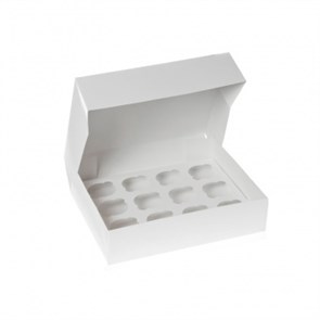 Коробка для капкейков Белая 12 ячеек без окна