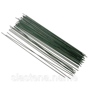 Проволока для изготовления цветов "Зелёная" длина 40 см сечение 0,9  10 шт