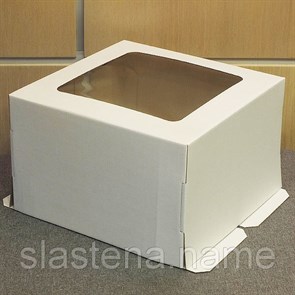 Упаковка коробка  для торта с окном  22х22х14 .
