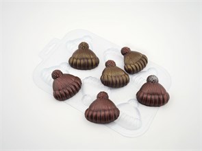 Пластиковая форма для шоколада "Шапочки"