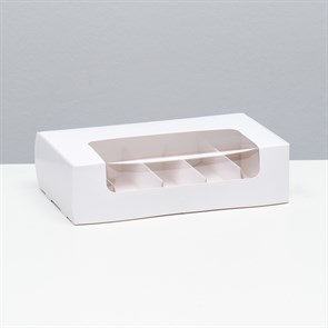 Коробка под 5 эклеров, эскимо  белая, 25 х 15 х 6,6 см