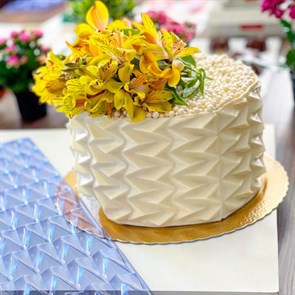 Пластиковая 3D форма для украшения борта  торта "Зигзаг"
