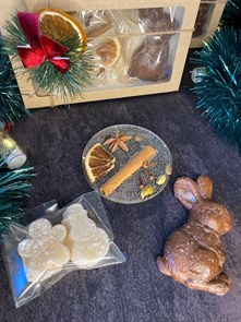 Подарочный набор Символ года Зайц  шоколадный пряник, мармелад Пинаколада, Глинтвейнец - копия