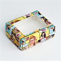 Коробка складная с окном "Pop art", 10 х 8 х 3,5 см - фото 10358
