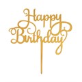 Топпер «С днём рождения», цвет золотой - фото 8788