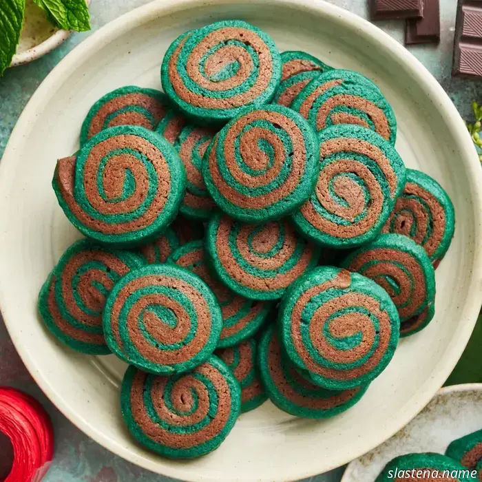 Galletas de Molinete de Menta y Chocolate