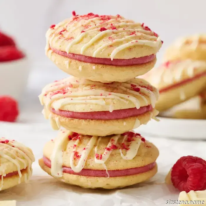 Raspberry Cream-Filled Sandwich Cookies