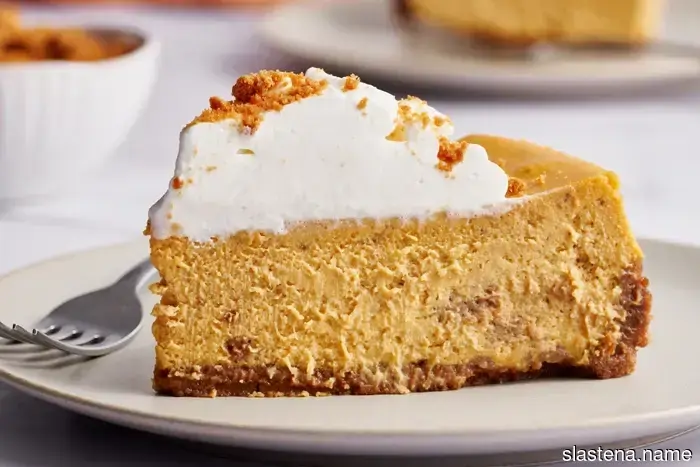 Pumpkin Cheesecake on a Biscoff Cookie Crust