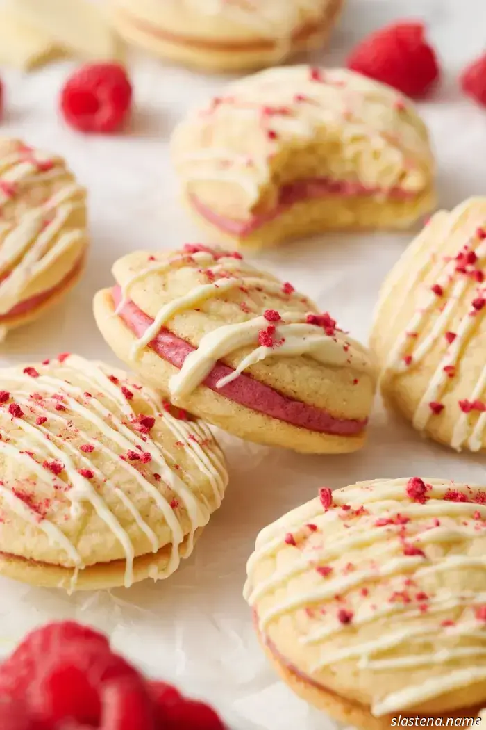 Raspberry Cream-Filled Sandwich Cookies