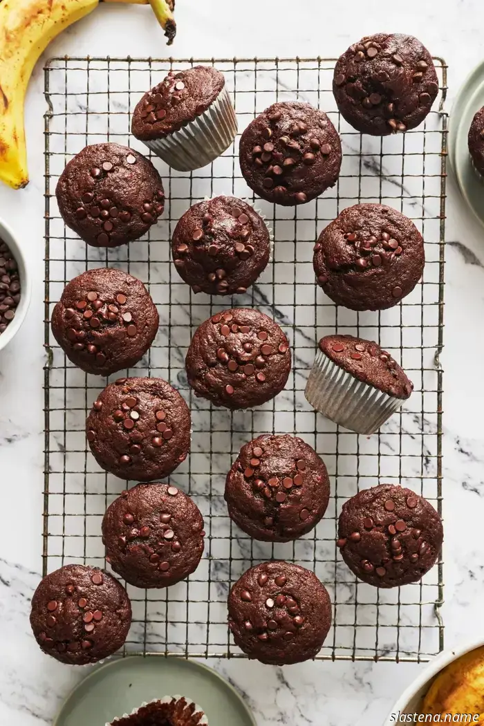 Muffins Dobles de Plátano y Chocolate