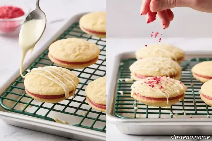 Raspberry Cream-Filled Sandwich Cookies