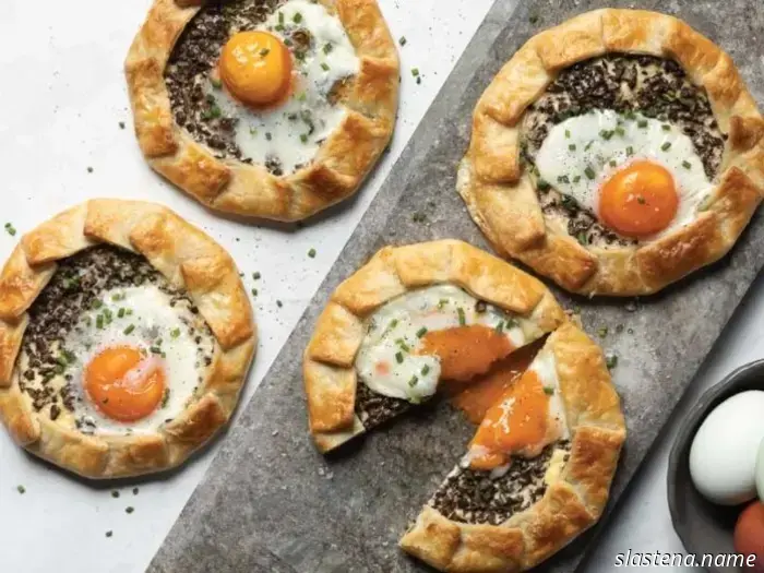 Галеты с яйцами и грибами — Выпечка с нуля
