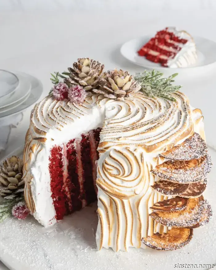 Рождественское полено «Красный бархат» — рецепт с нуля