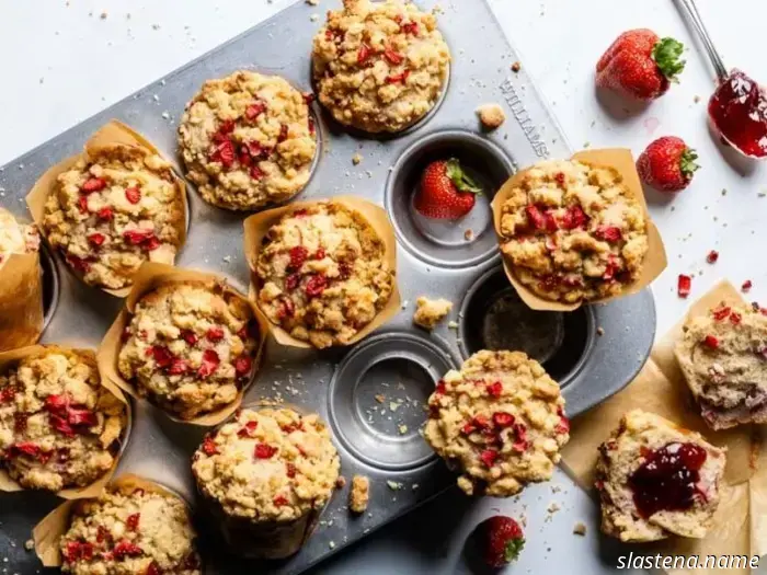 Muffins de Fresa y Ricota-Hornee desde Cero